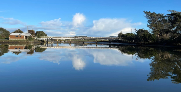 View of clubhouse from River Linda Lee Photo